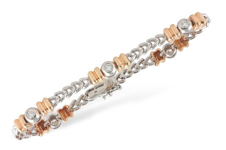 A232-77996: K045-47050 WITH ROSE GOLD BARS .45 TW